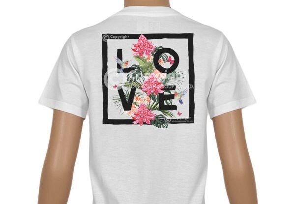 Kid’s T-shirt – Cotton – Plain – White – Flowers